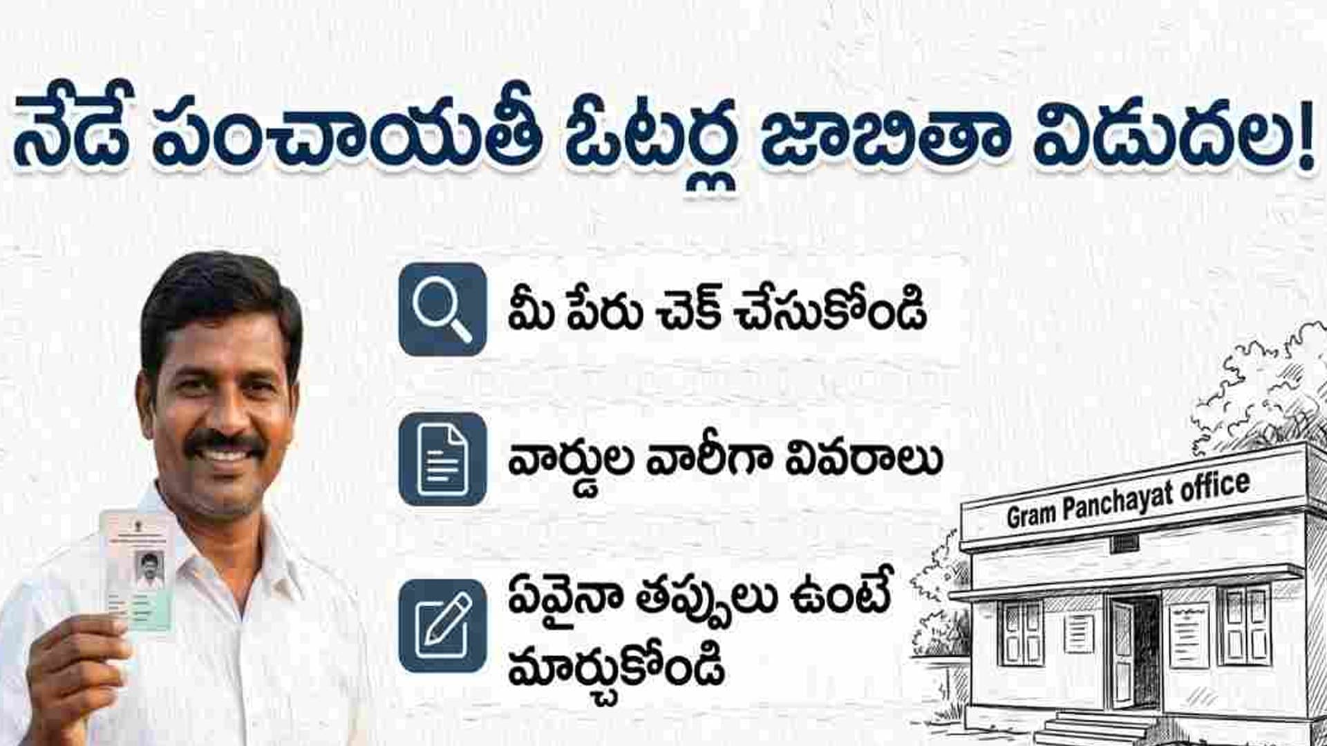 గ్రామ పంచాయతీ ఓటర్ల జాబితా విడుదల