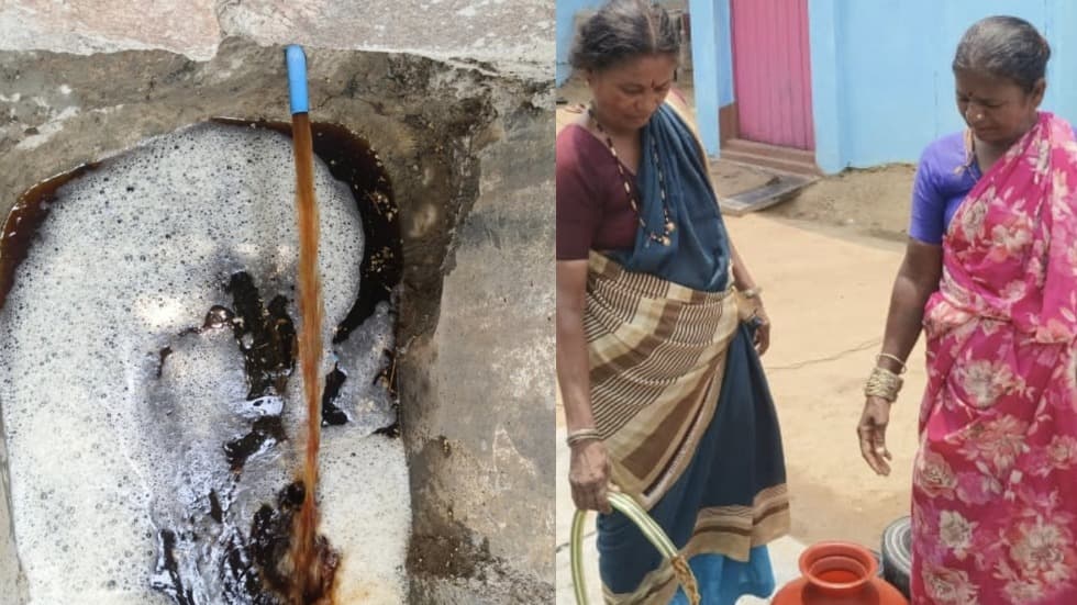 ఎర్రగా మారిన త్రాగునీరు.. ఎల్లార్తిలో ఆందోళన
