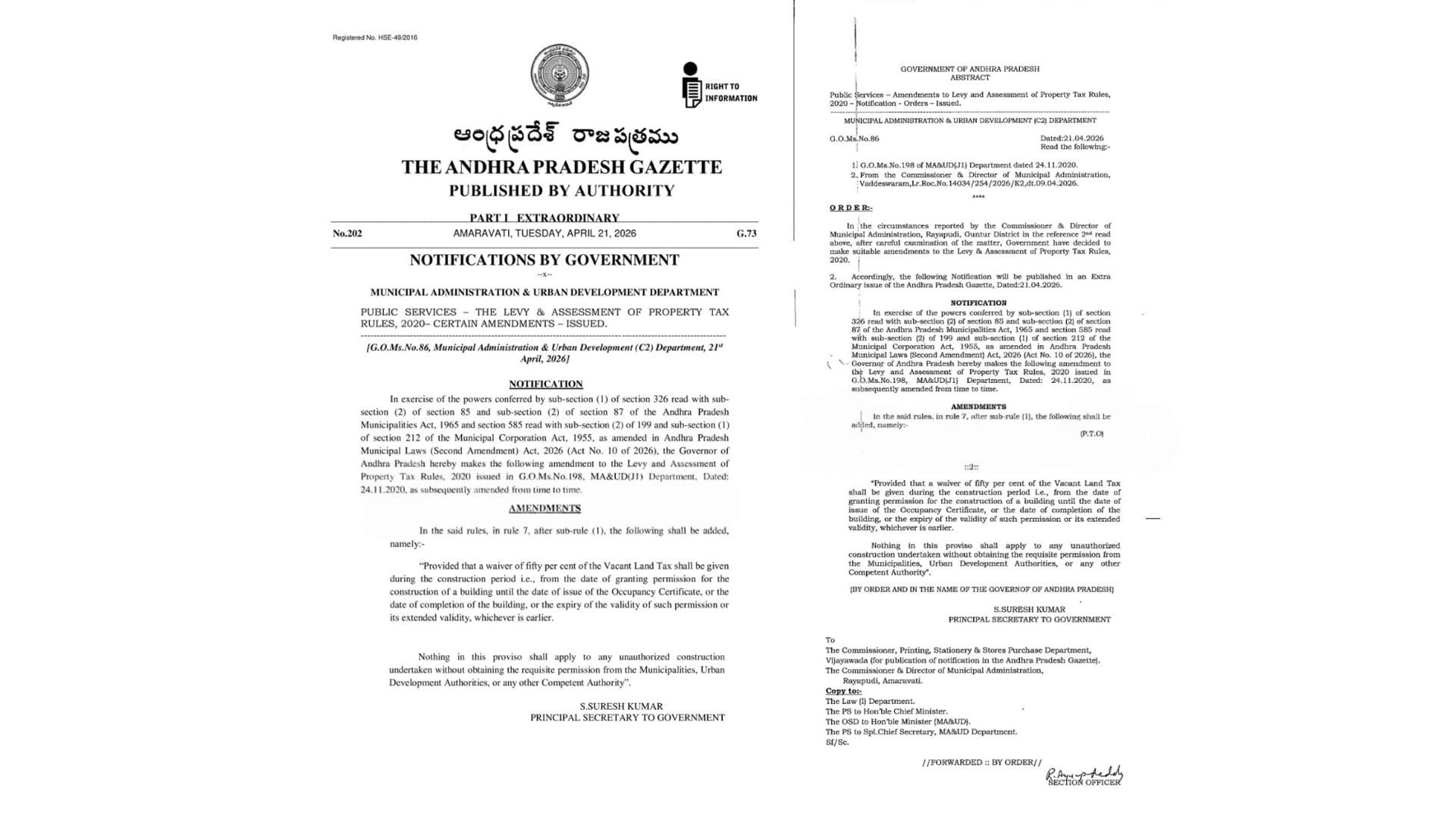 ఖాళీ స్థల పన్నులో సడలింపు.. నిర్మాణ కాలంలో 50 శాతం రాయితీకి ఏపీ ప్రభుత్వం ఉత్తర్వులు
