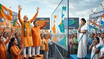 బెంగాల్‌లో కమలం జోరు.. భారీ ఆధిక్యంతో బీజేపీ శ్రేణుల్లో సంబరాలు