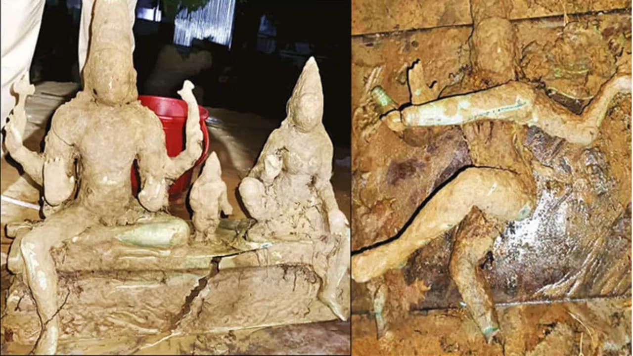 శంభో శంకర..! ఇంటి పునాది తవ్వుతుండగా వెలుగులోకి వచ్చిన శివపార్వతి, నటరాజ స్వామి పురాతన విగ్రహాలు