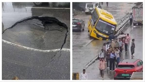 భారీ వర్షానికి గురుగ్రామ్ స్తంభనం.. ఎన్‌హెచ్-48 కుంగిపోవడంతో ట్రాఫిక్ జామ్