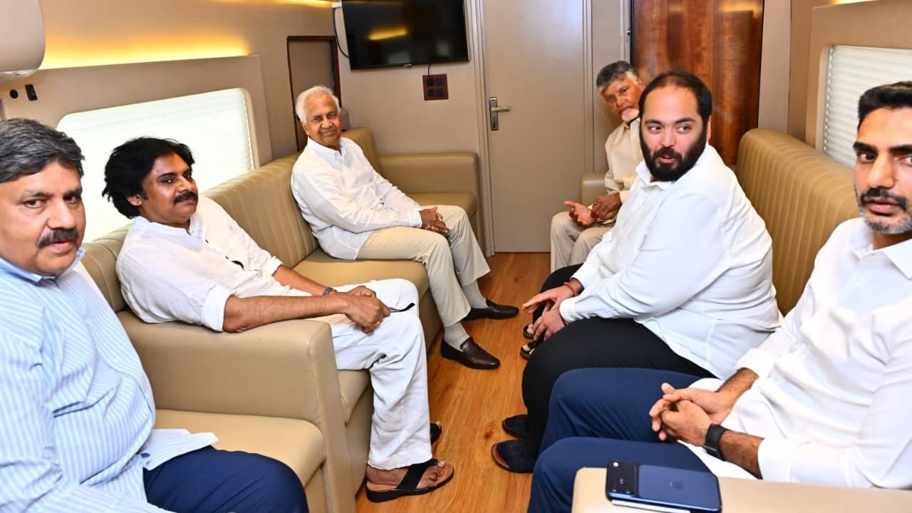 హార్టికల్చర్ హబ్‌ ప్రారంభానికి ముందు అనంత్ అంబానీతో చంద్రబాబు, పవన్ భేటీ